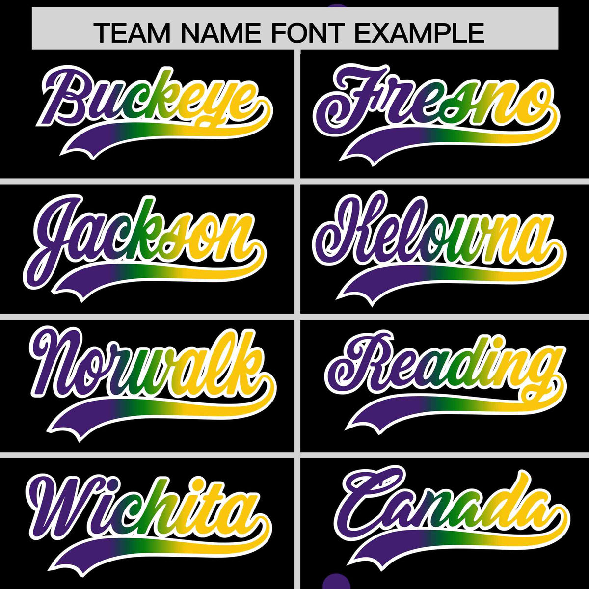 Custom Black Purple Kelly Green Gold Personalization Gradient Mardi Gras Authentic Baseball Jersey| KXKSHOP