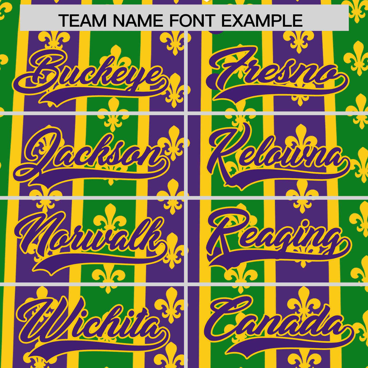Custom Purple Kelly Green Gold Personalization Stripe Mardi Gras Authentic Baseball Jersey| KXKSHOP