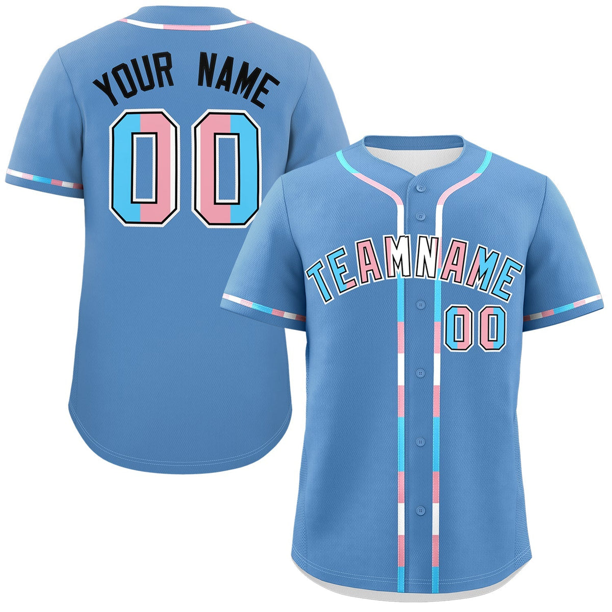 Custom Light Blue Transgender For Pride Month Classic Style Baseball Jersey| KXKSHOP