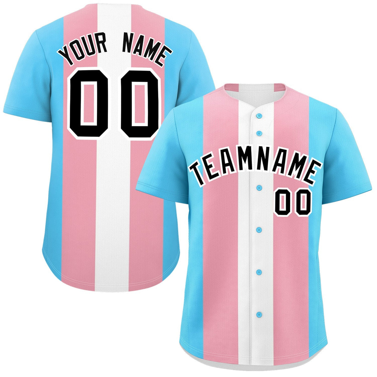 Custom Blue Light Pink White Transgender For Pride Month Classic Style Baseball Jersey| KXKSHOP