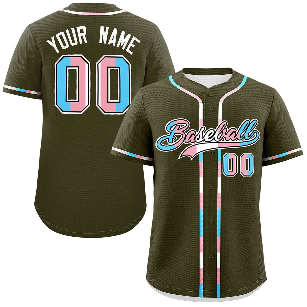 Custom Olive Transgender For Pride Month Classic Style Baseball Jersey| KXKSHOP