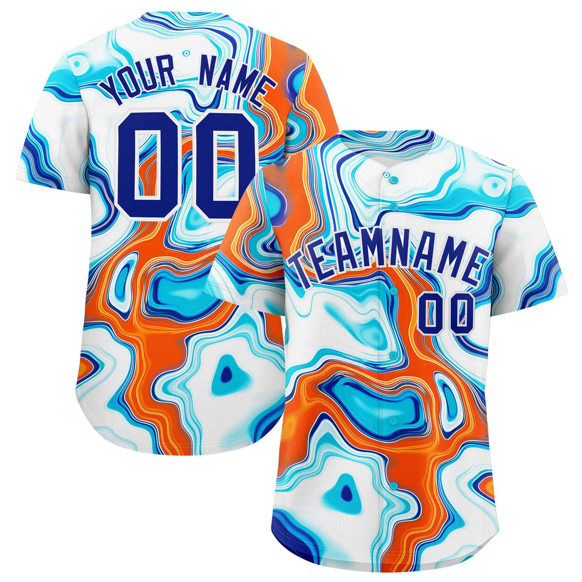 Custom Multi Color Split Fashion Fluid Pattern Authentic Baseball Jersey| KXKSHOP