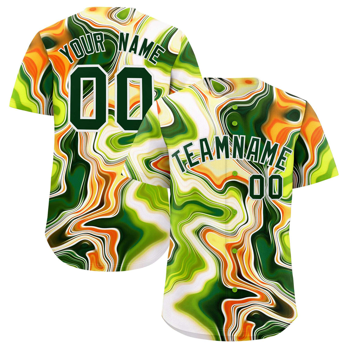 Custom Multi Color Split Fashion Fluid Pattern Authentic Baseball Jersey| KXKSHOP