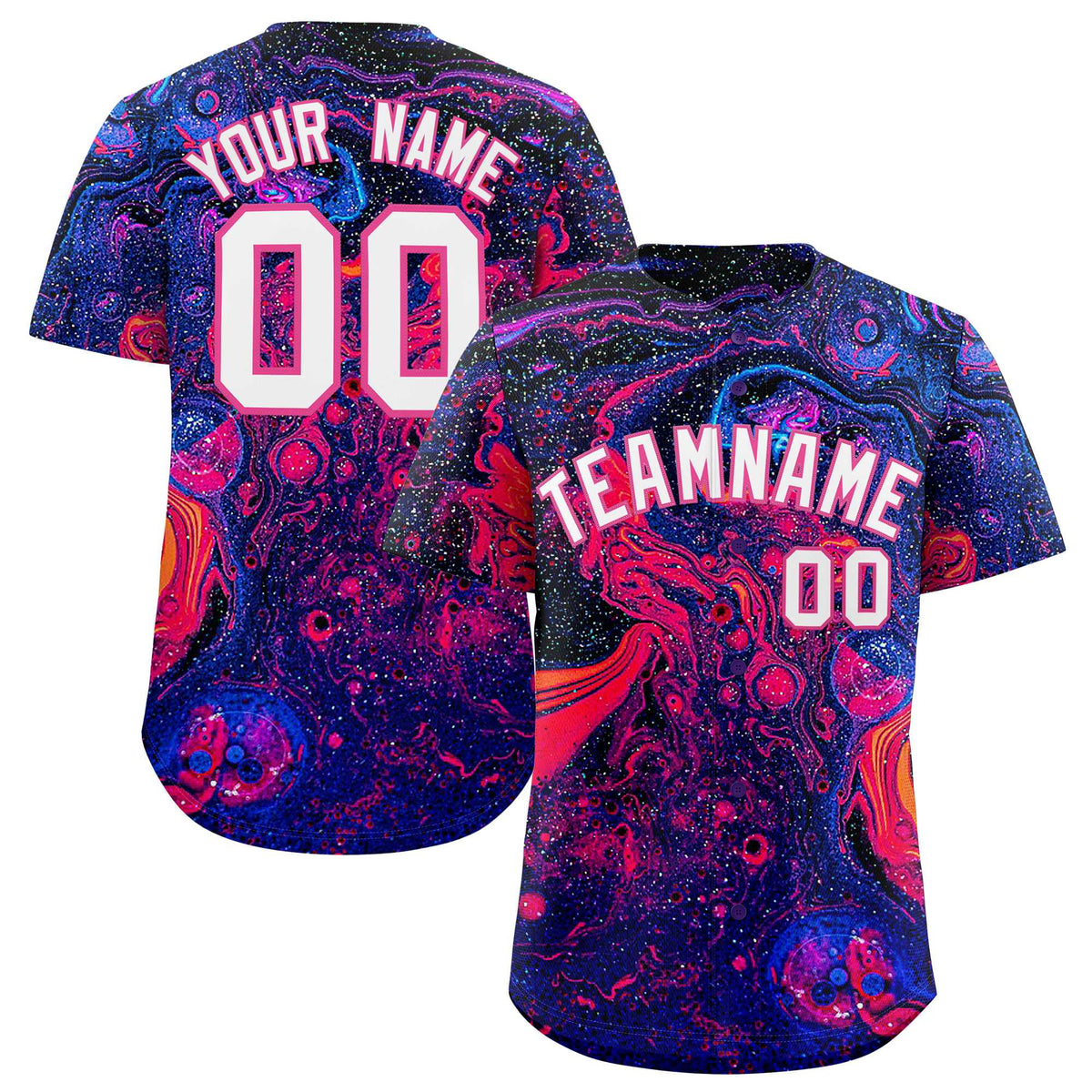Custom Multi Color Split Fashion Fluid Pattern Authentic Baseball Jersey| KXKSHOP