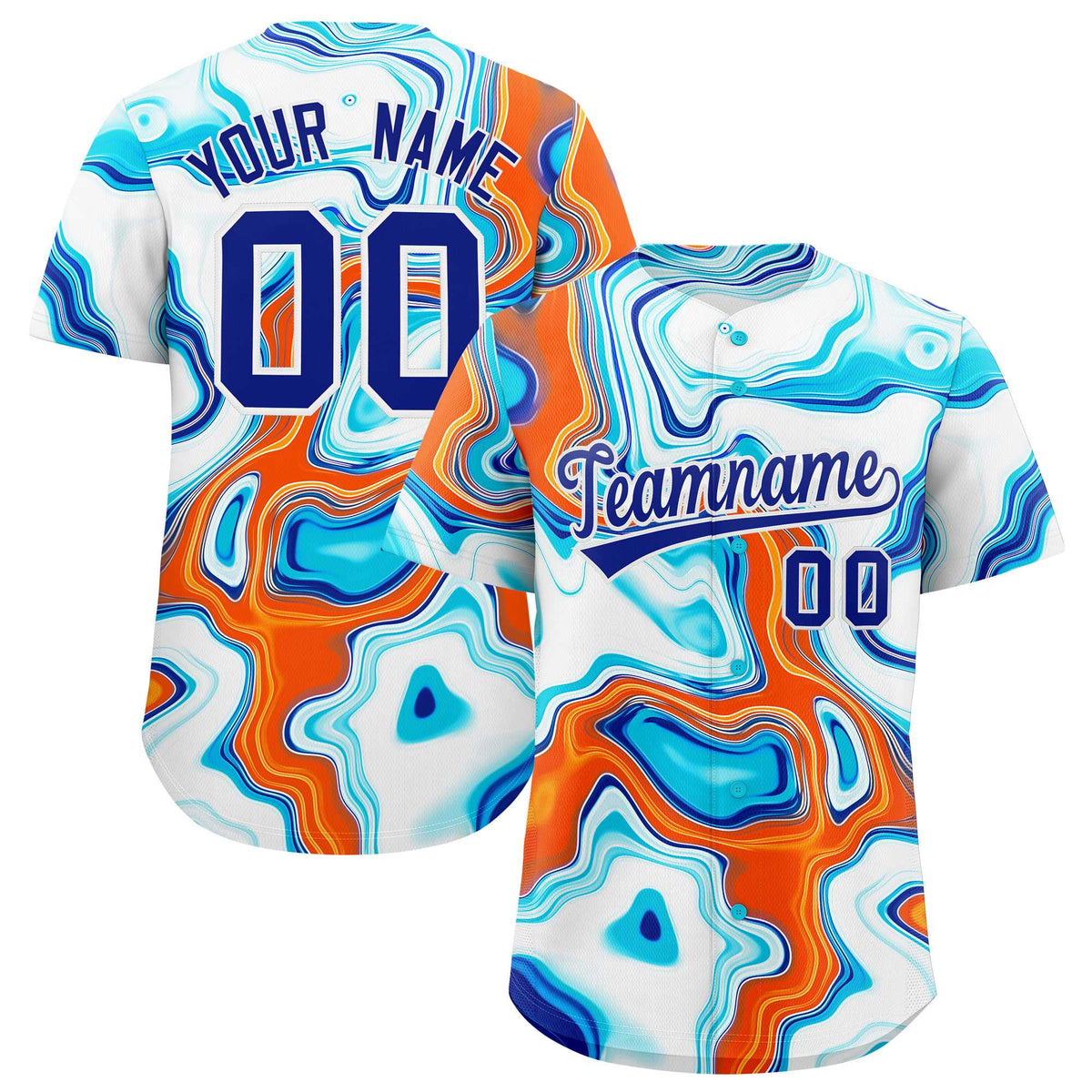 Custom Multi Color Split Fashion Fluid Pattern Authentic Baseball Jersey| KXKSHOP