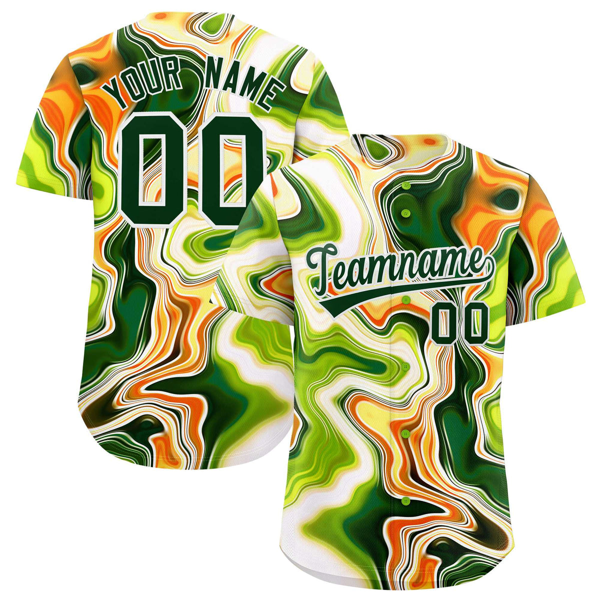 Custom Multi Color Split Fashion Fluid Pattern Authentic Baseball Jersey| KXKSHOP