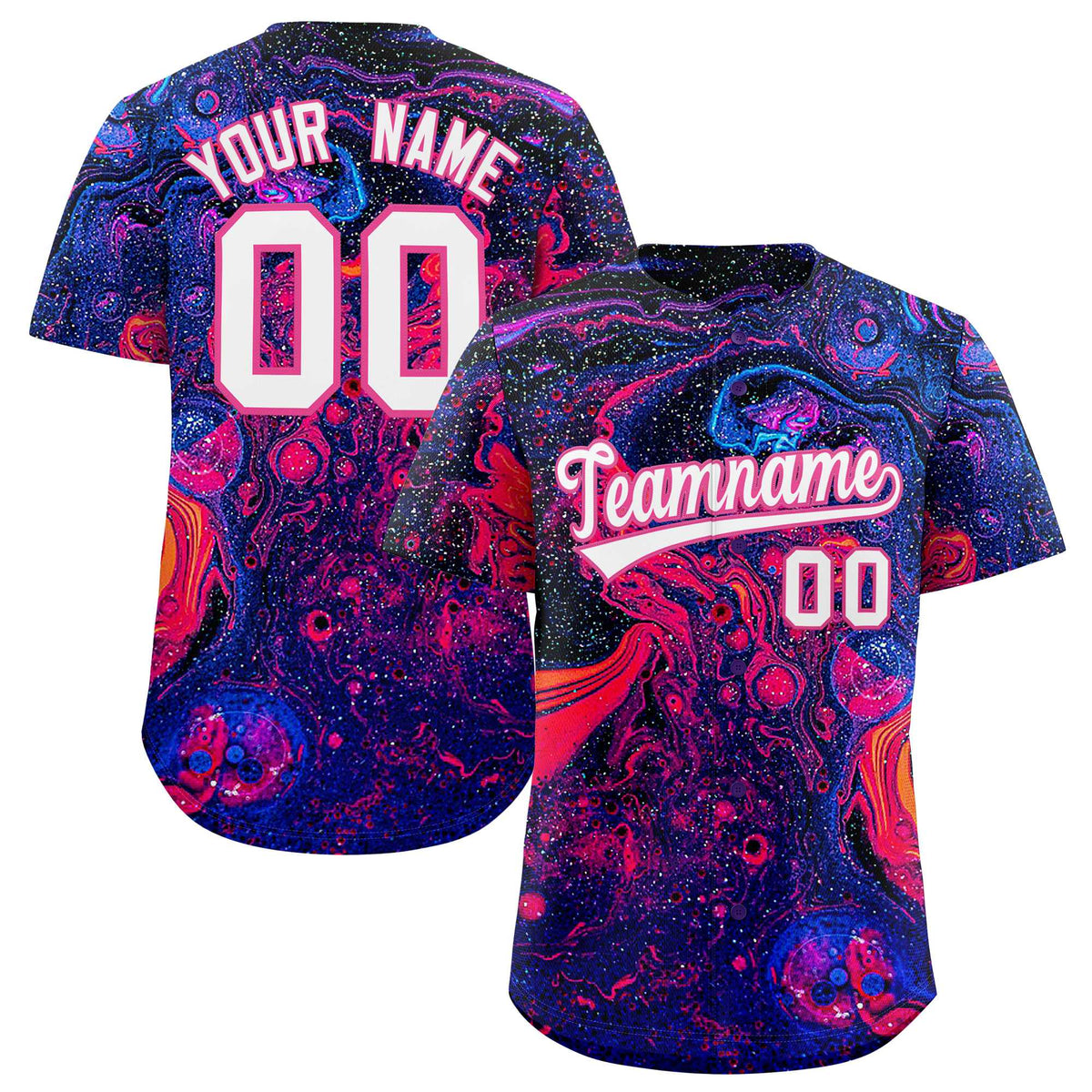 Custom Multi Color Split Fashion Fluid Pattern Authentic Baseball Jersey| KXKSHOP