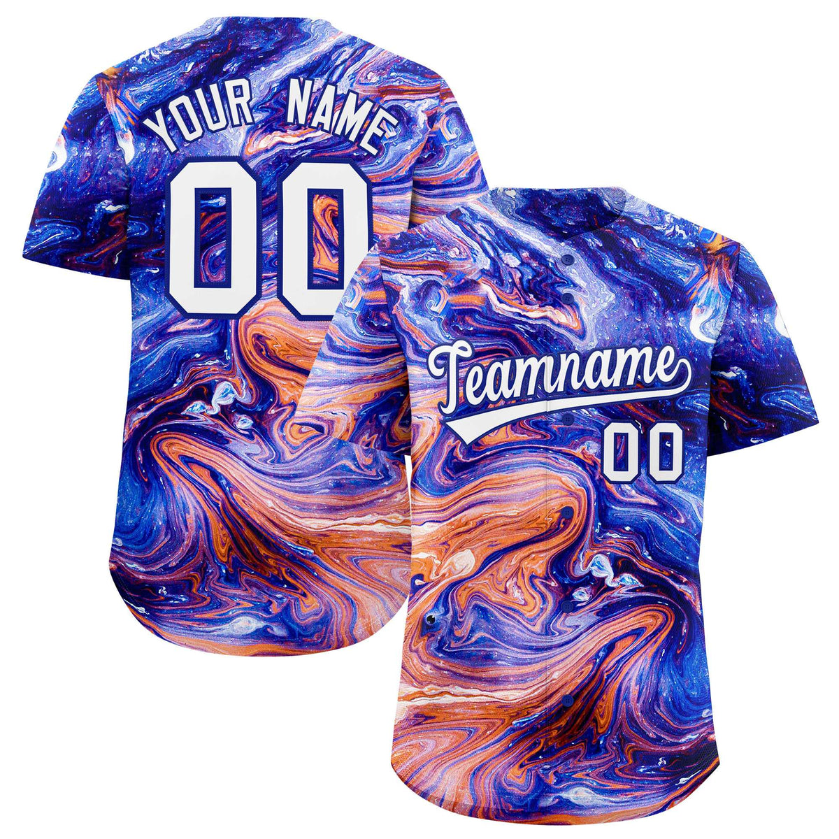 Custom Multi Color Split Fashion Fluid Pattern Authentic Baseball Jersey| KXKSHOP