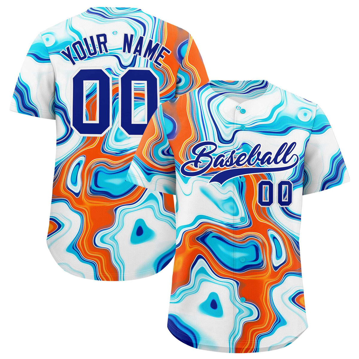 Custom Multi Color Split Fashion Fluid Pattern Authentic Baseball Jersey| KXKSHOP