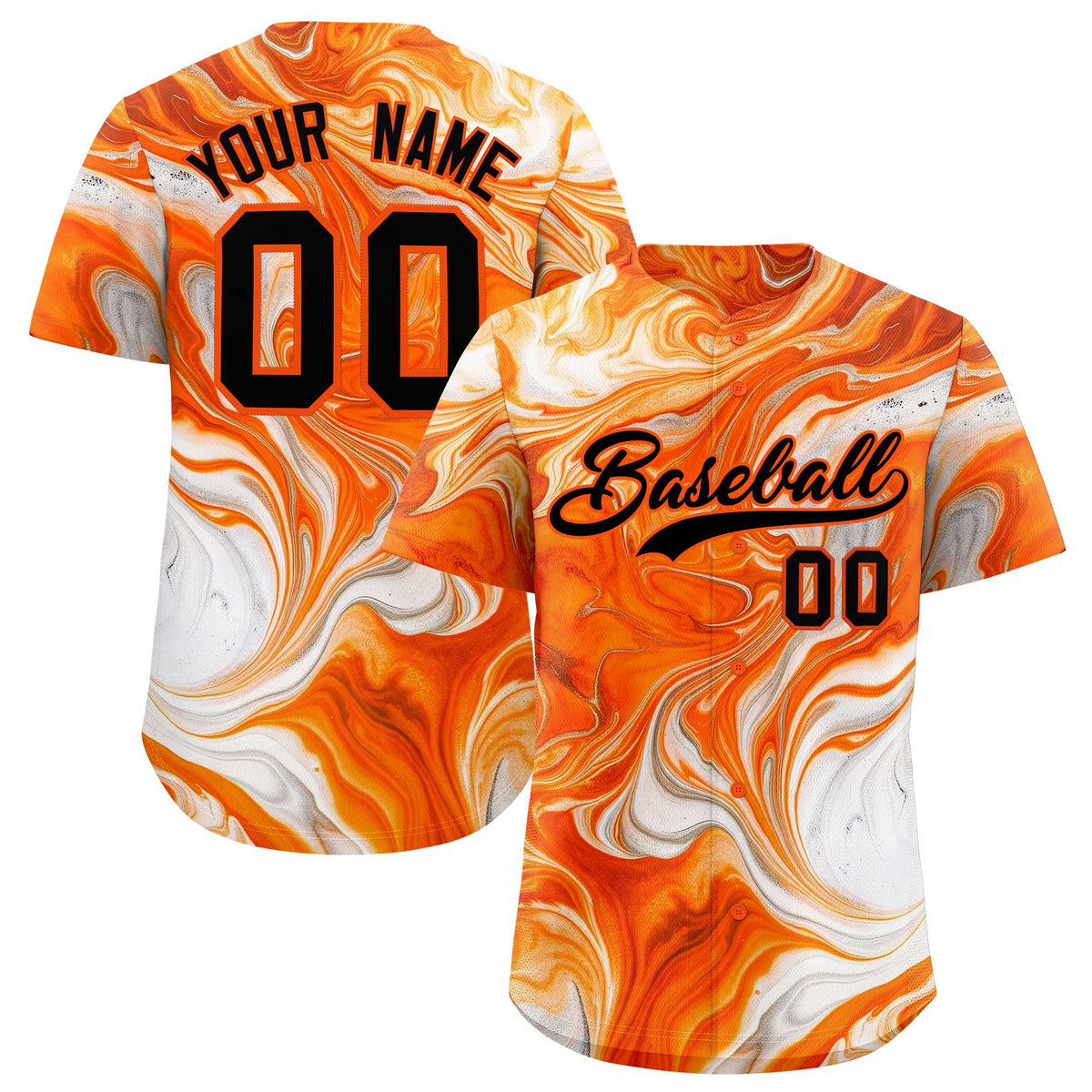 Custom Multi Color Split Fashion Fluid Pattern Authentic Baseball Jersey| KXKSHOP
