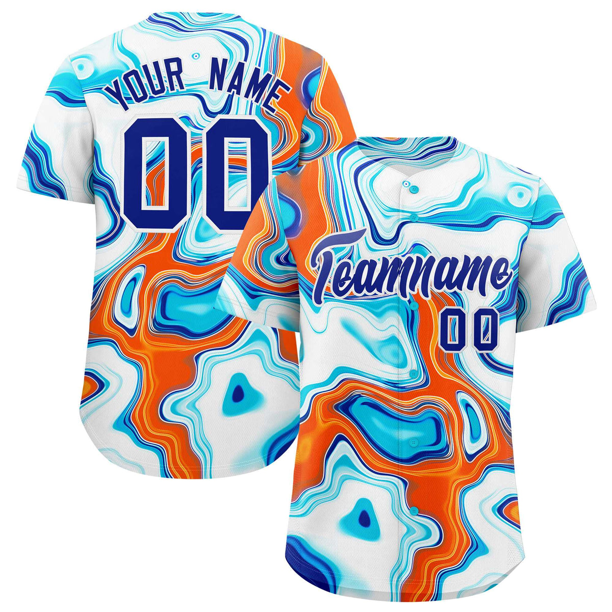 Custom Multi Color Split Fashion Fluid Pattern Authentic Baseball Jersey| KXKSHOP