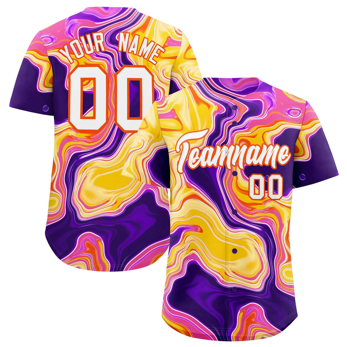 Custom Multi Color Split Fashion Fluid Pattern Authentic Baseball Jersey| KXKSHOP