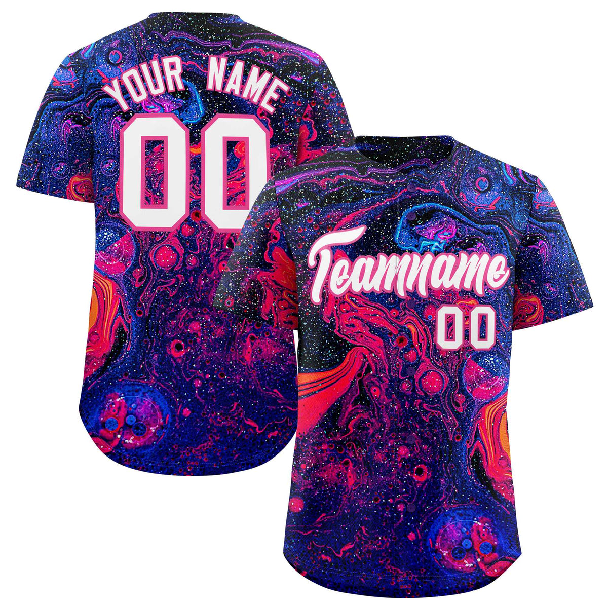 Custom Multi Color Split Fashion Fluid Pattern Authentic Baseball Jersey| KXKSHOP