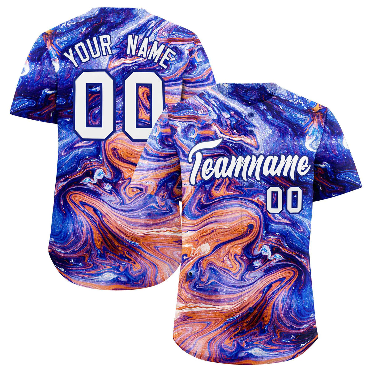 Custom Multi Color Split Fashion Fluid Pattern Authentic Baseball Jersey| KXKSHOP