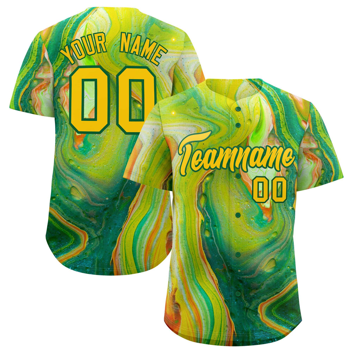Custom Multi Color Split Fashion Fluid Pattern Authentic Baseball Jersey| KXKSHOP