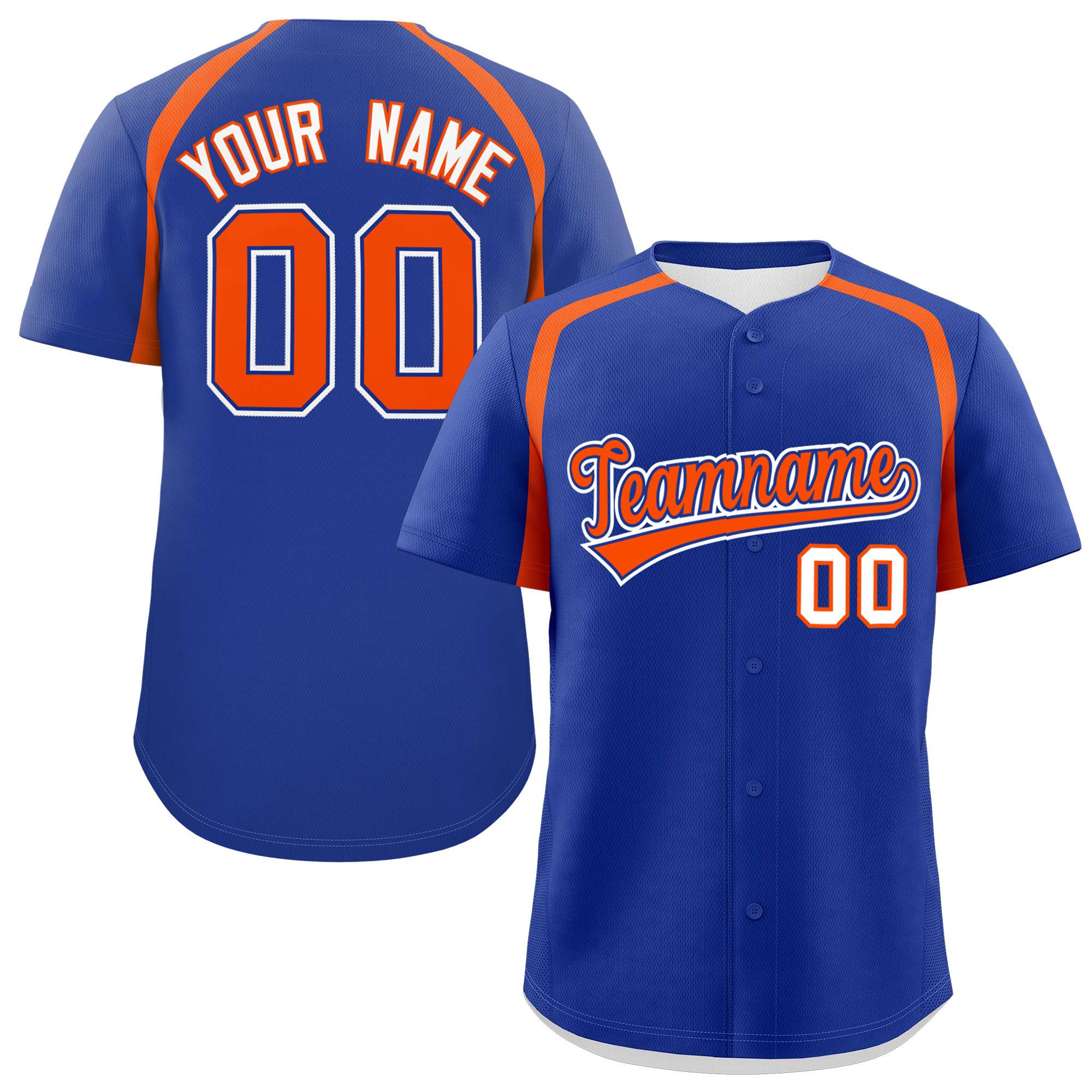 Custom Royal Orange Personalized Color Block Authentic Baseball Jersey
