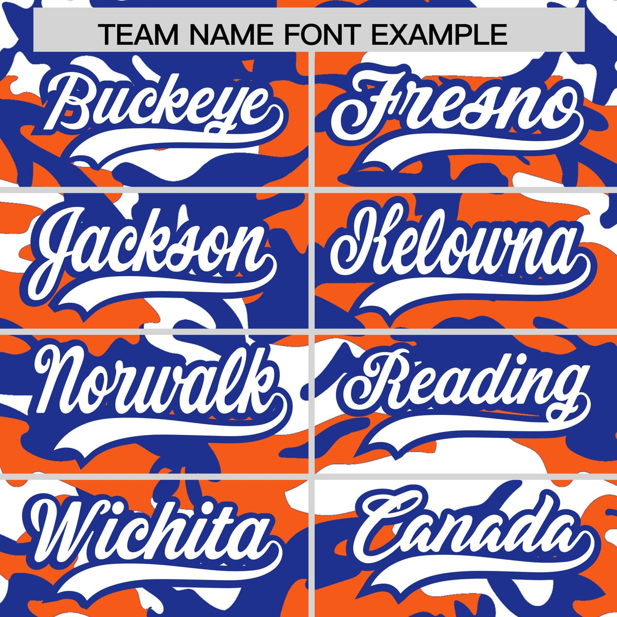 Custom Orange Royal Blue White Camo Gradient Fashion Baseball Jersey | Perfect for Training,Sublimation Printed & Stitched,Add Name and Numbern,Perfect for Teams | KXKSHOP