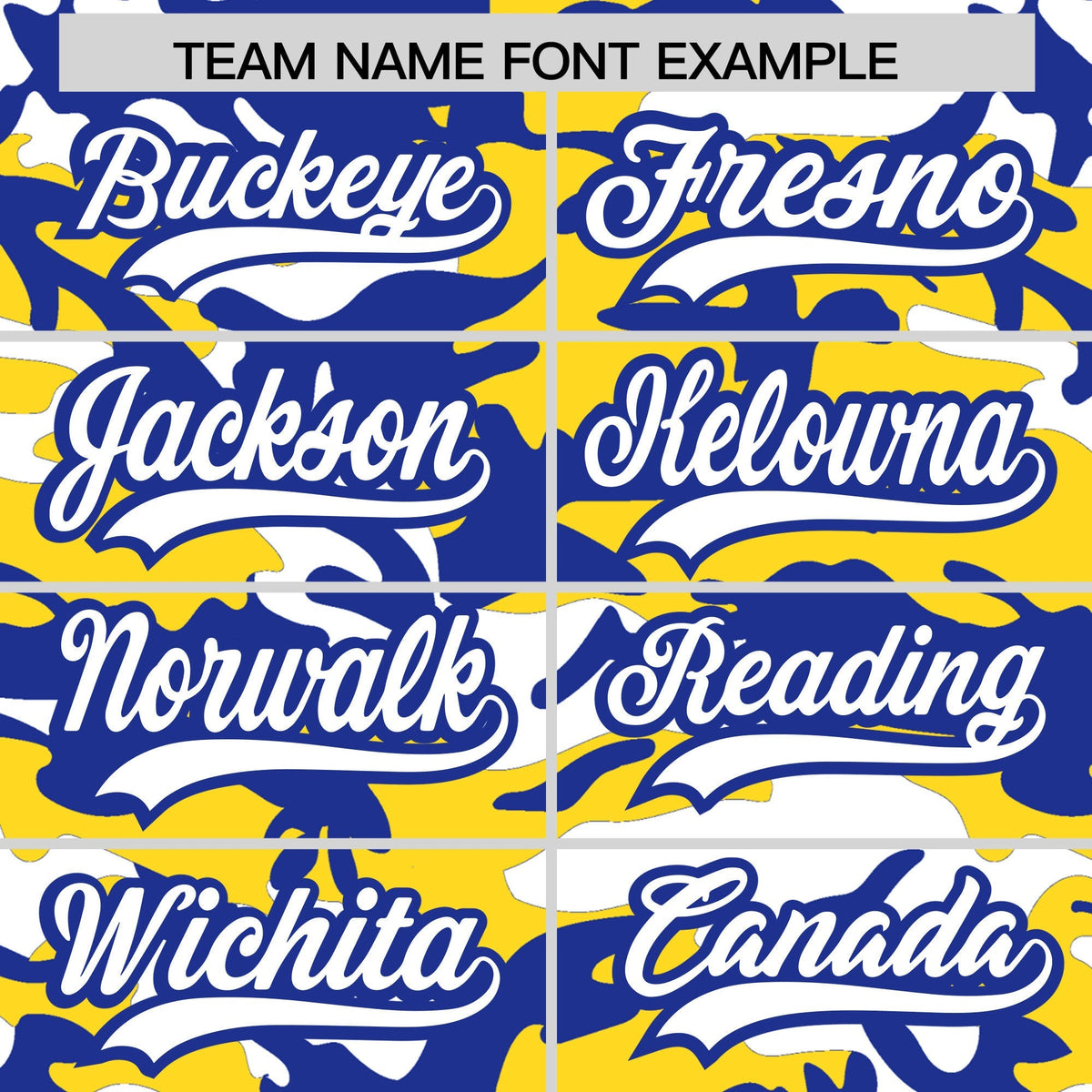 Custom Gold Royal Blue White Camo Gradient Fashion Baseball Jersey | Perfect for Training,Sublimation Printed & Stitched,Add Name and Numbern,Perfect for Teams | KXKSHOP