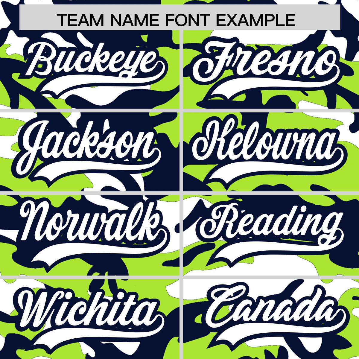 Custom Neon Green Navy White Camo Gradient Fashion Baseball Jersey | Perfect for Training,Sublimation Printed &amp; Stitched,Add Name and Numbern,Perfect for Teams | KXKSHOP