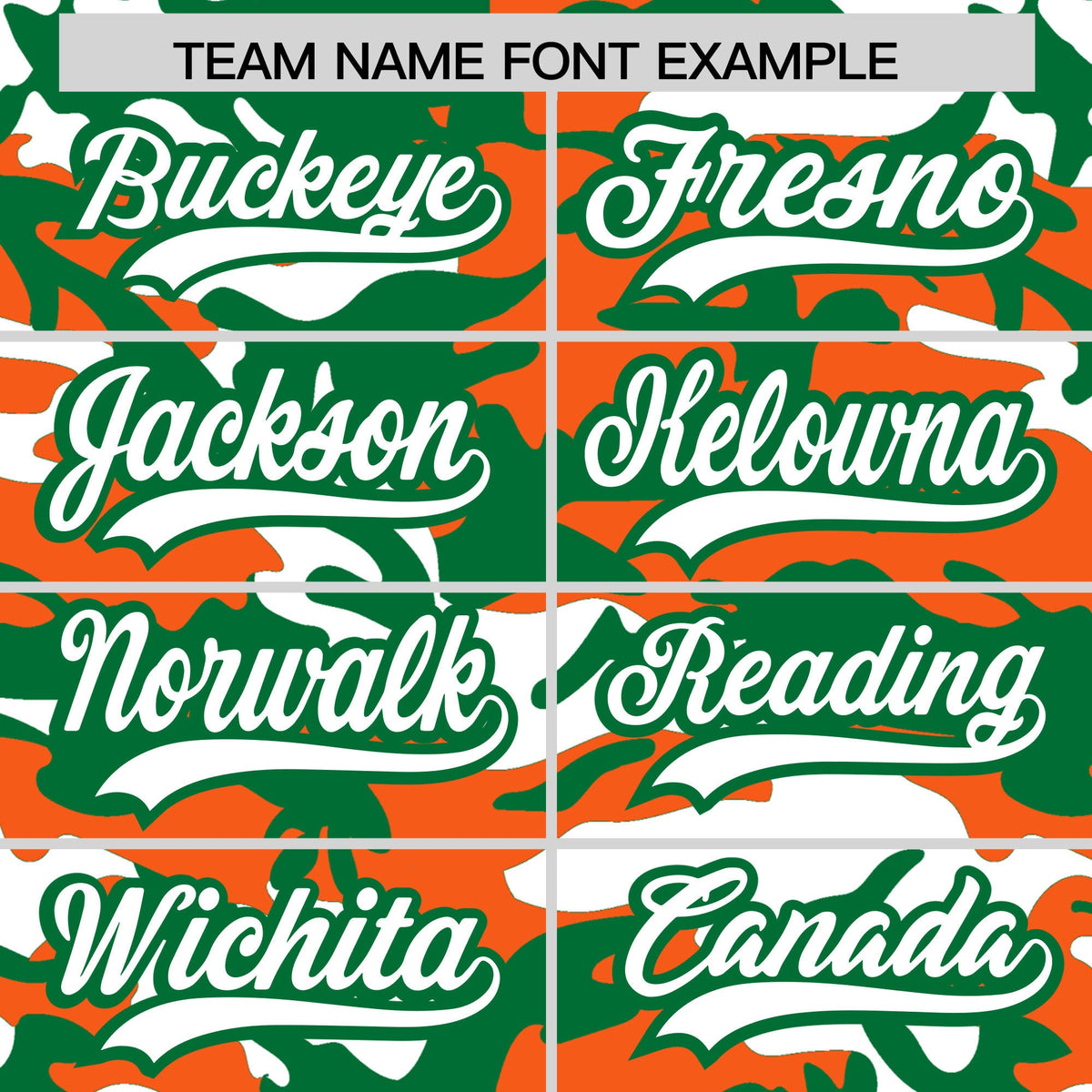 Custom Orange Kelly Green White Camo Gradient Fashion Baseball Jersey | Perfect for Training,Sublimation Printed & Stitched,Add Name and Numbern,Perfect for Teams | KXKSHOP