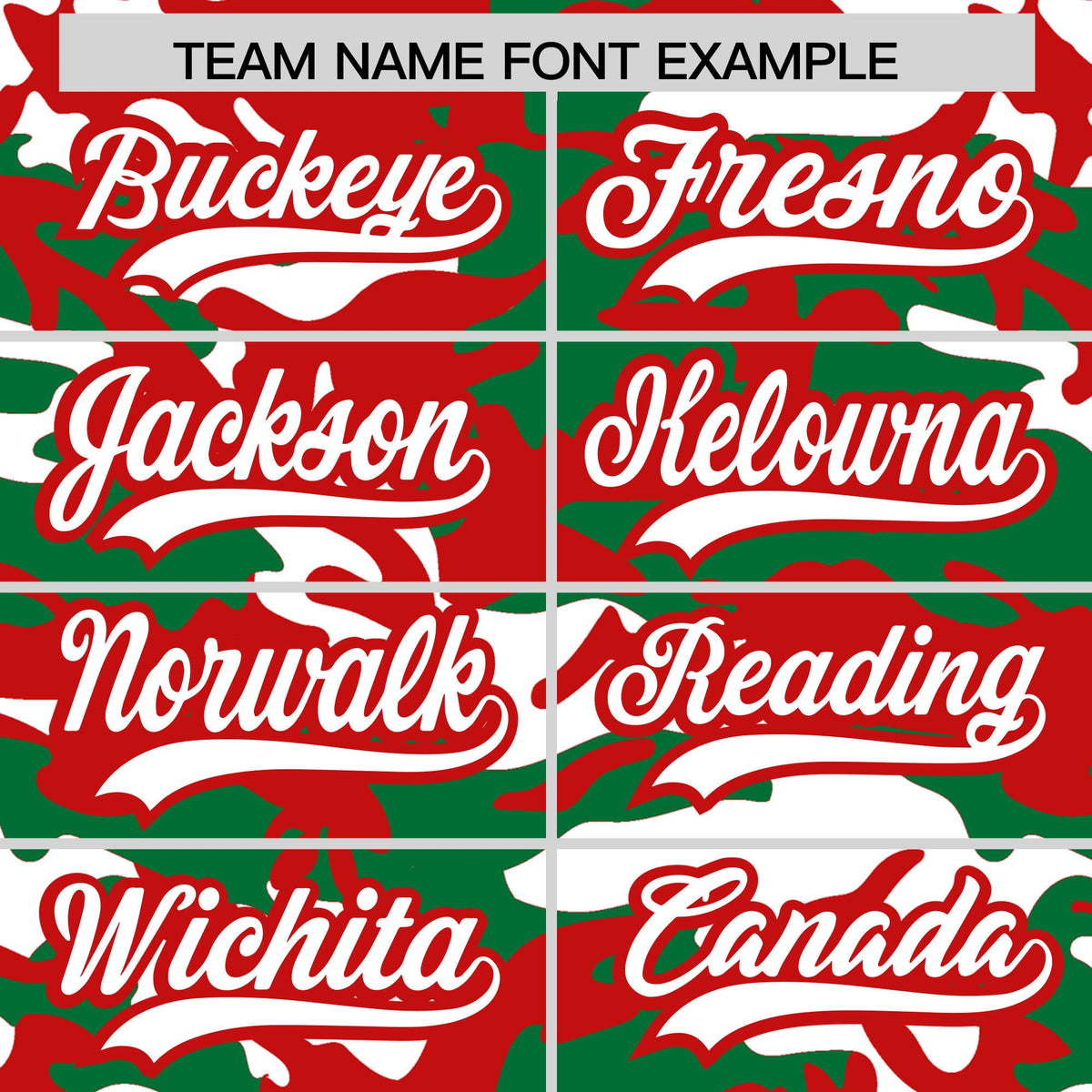 Custom Kelly Green Red White Camo Gradient Fashion Baseball Jersey | Perfect for Training,Sublimation Printed & Stitched,Add Name and Numbern,Perfect for Teams | KXKSHOP