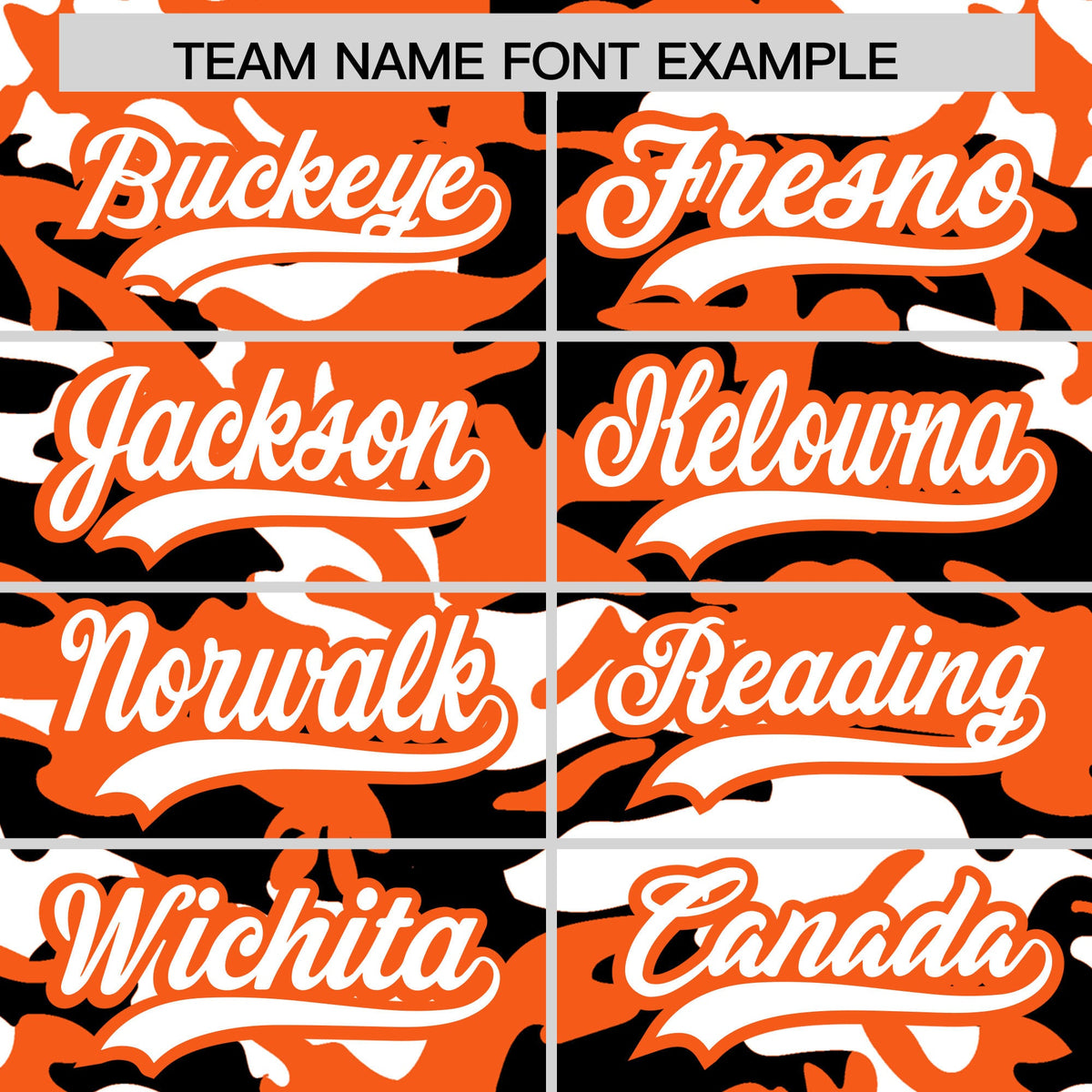 Custom Orange Black White Camo Gradient Fashion Baseball Jersey | Perfect for Training,Sublimation Printed & Stitched,Add Name and Numbern,Perfect for Teams | KXKSHOP