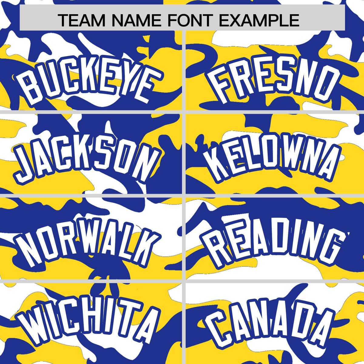 Custom Gold Royal Blue White Camo Gradient Fashion Baseball Jersey | Perfect for Training,Sublimation Printed & Stitched,Add Name and Numbern,Perfect for Teams | KXKSHOP