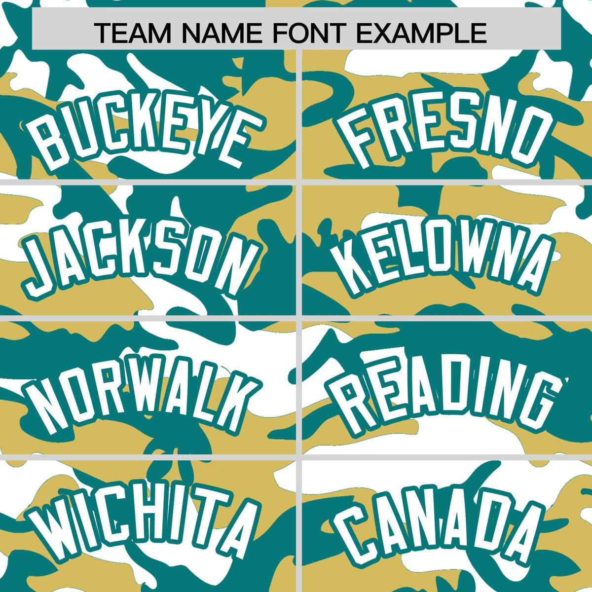 Custom Old Gold Teal White Camo Gradient Fashion Baseball Jersey | Perfect for Training,Sublimation Printed &amp; Stitched,Add Name and Numbern,Perfect for Teams | KXKSHOP