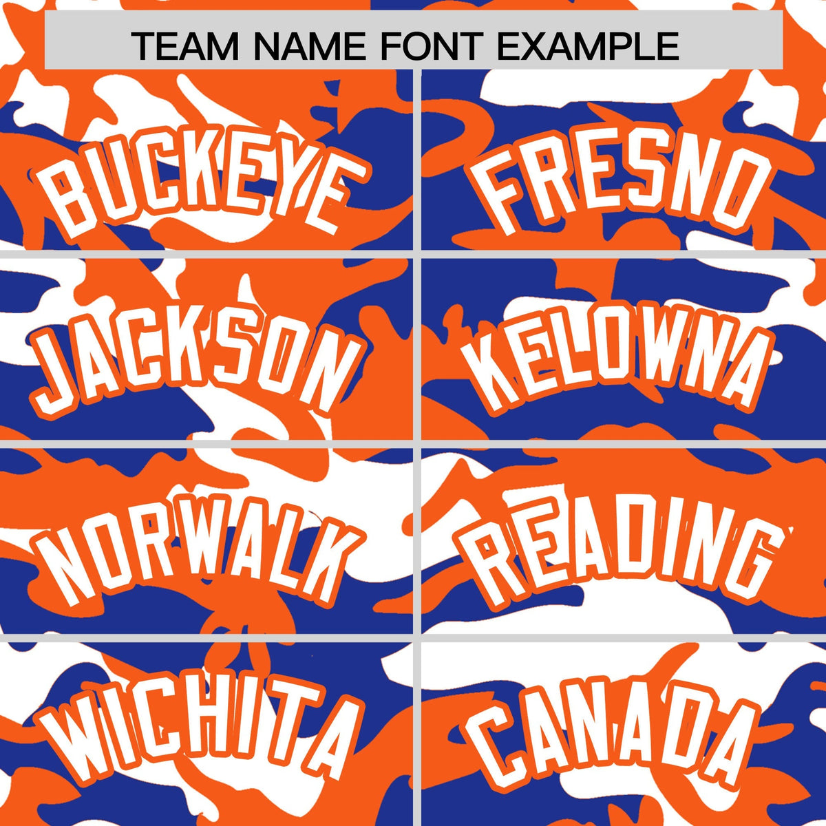 Custom Royal Blue Orange White Camo Gradient Fashion Baseball Jersey | Perfect for Training,Sublimation Printed & Stitched,Add Name and Numbern,Perfect for Teams | KXKSHOP