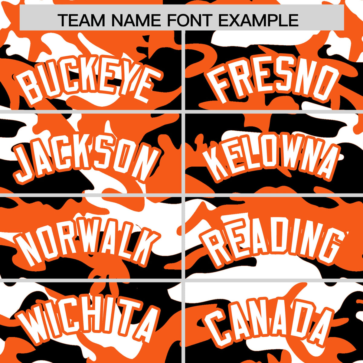 Custom Orange Black White Camo Gradient Fashion Baseball Jersey | Perfect for Training,Sublimation Printed & Stitched,Add Name and Numbern,Perfect for Teams | KXKSHOP