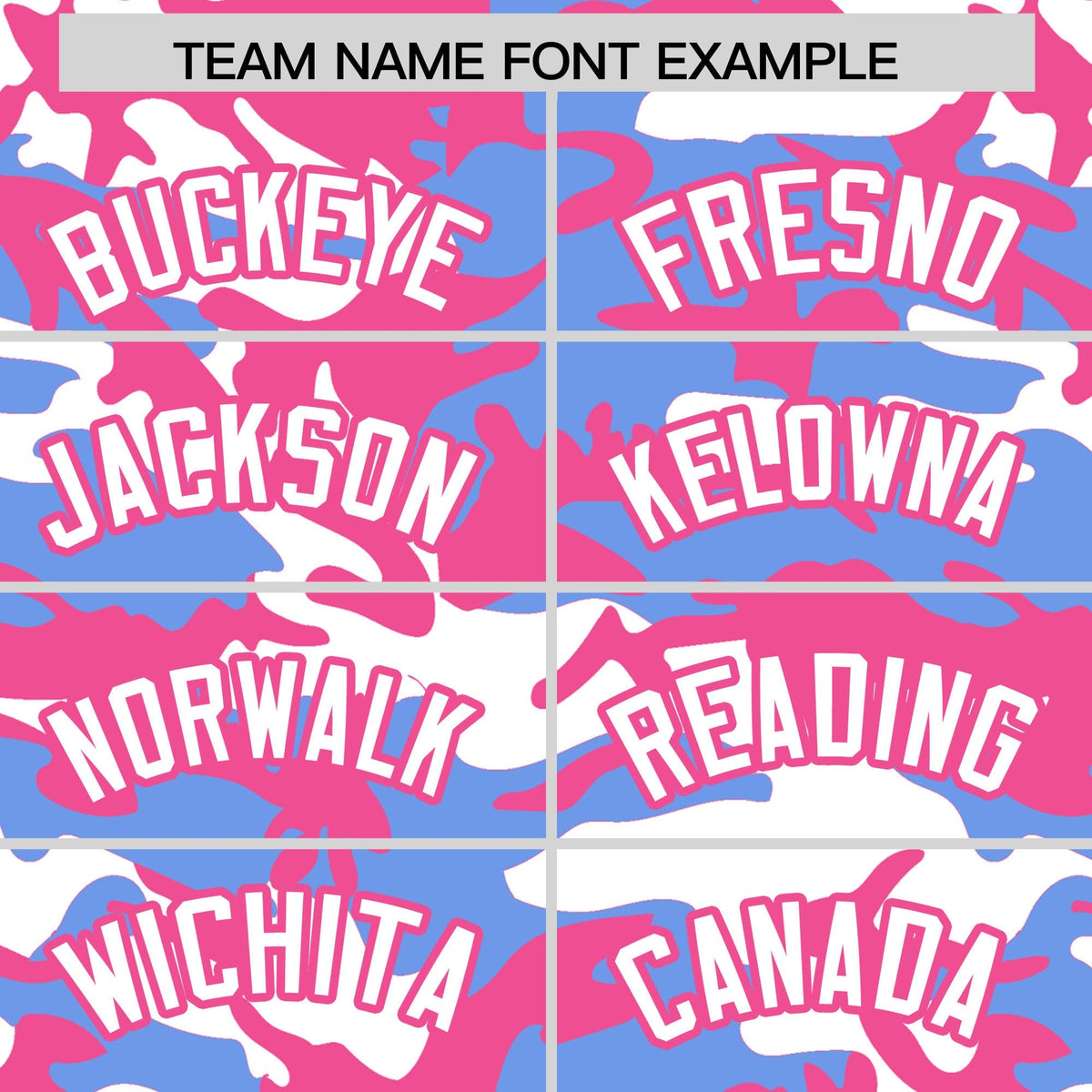 Custom Light Blue Pink White Camo Gradient Fashion Baseball Jersey | Perfect for Training,Sublimation Printed &amp; Stitched,Add Name and Numbern,Perfect for Teams | KXKSHOP