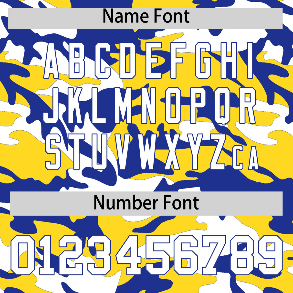Custom Gold Royal Blue White Camo Gradient Fashion Baseball Jersey | Perfect for Training,Sublimation Printed & Stitched,Add Name and Numbern,Perfect for Teams | KXKSHOP