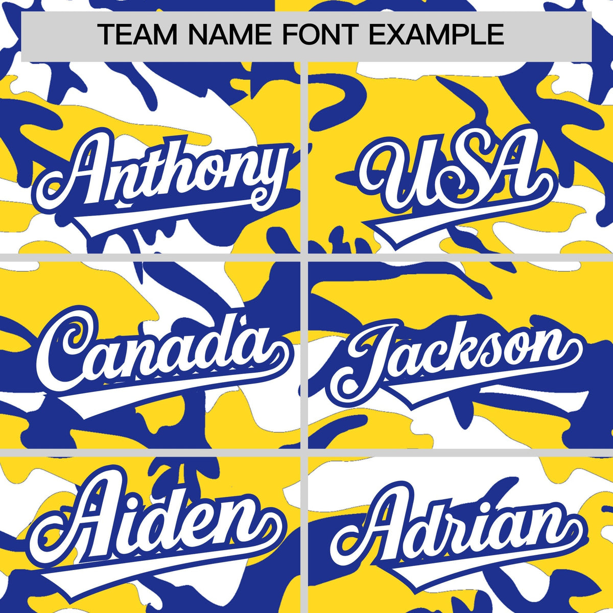 Custom Gold Royal Blue White Camo Gradient Fashion Baseball Jersey | Perfect for Training,Sublimation Printed & Stitched,Add Name and Numbern,Perfect for Teams | KXKSHOP