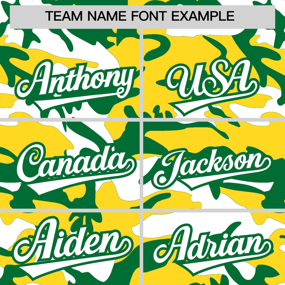 Custom Gold Kelly Green White Camo Gradient Fashion Baseball Jersey | Perfect for Training,Sublimation Printed & Stitched,Add Name and Numbern,Perfect for Teams | KXKSHOP