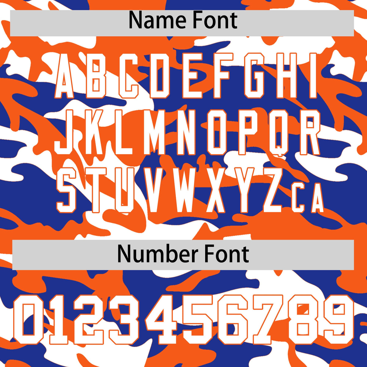 Custom Royal Blue Orange White Camo Gradient Fashion Baseball Jersey | Perfect for Training,Sublimation Printed & Stitched,Add Name and Numbern,Perfect for Teams | KXKSHOP