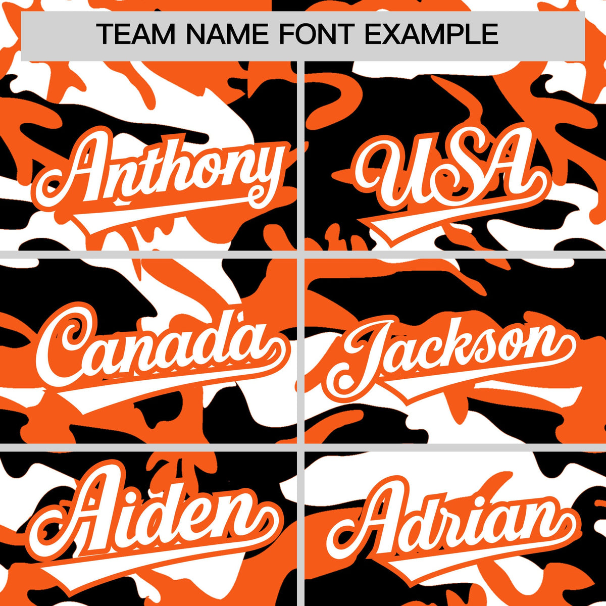 Custom Orange Black White Camo Gradient Fashion Baseball Jersey | Perfect for Training,Sublimation Printed & Stitched,Add Name and Numbern,Perfect for Teams | KXKSHOP