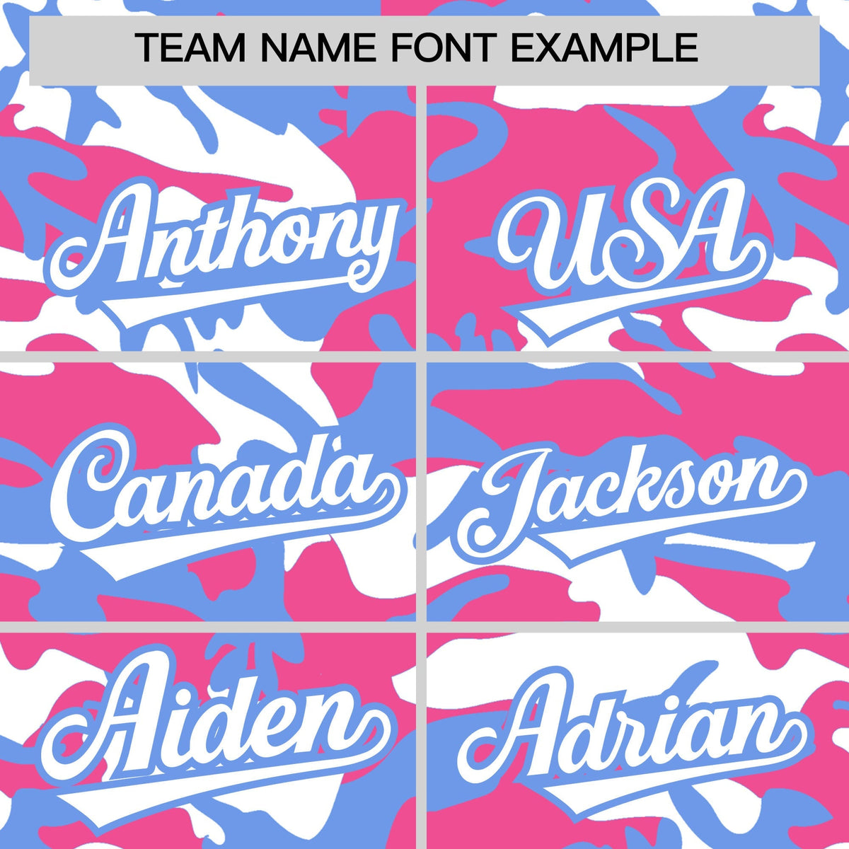 Custom Pink Light Blue White Camo Gradient Fashion Baseball Jersey | Perfect for Training,Sublimation Printed &amp; Stitched,Add Name and Numbern,Perfect for Teams | KXKSHOP