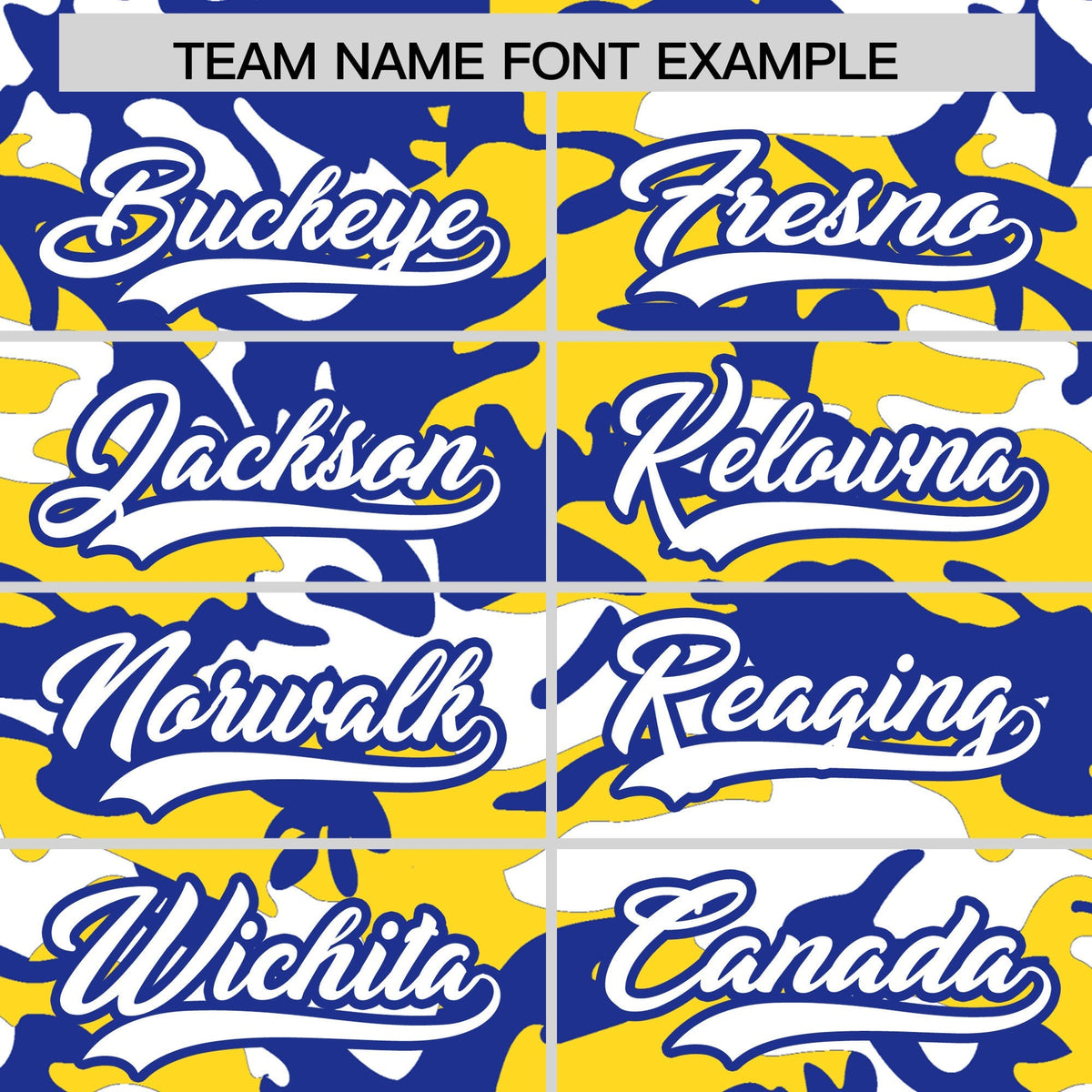Custom Gold Royal Blue White Camo Gradient Fashion Baseball Jersey | Perfect for Training,Sublimation Printed & Stitched,Add Name and Numbern,Perfect for Teams | KXKSHOP