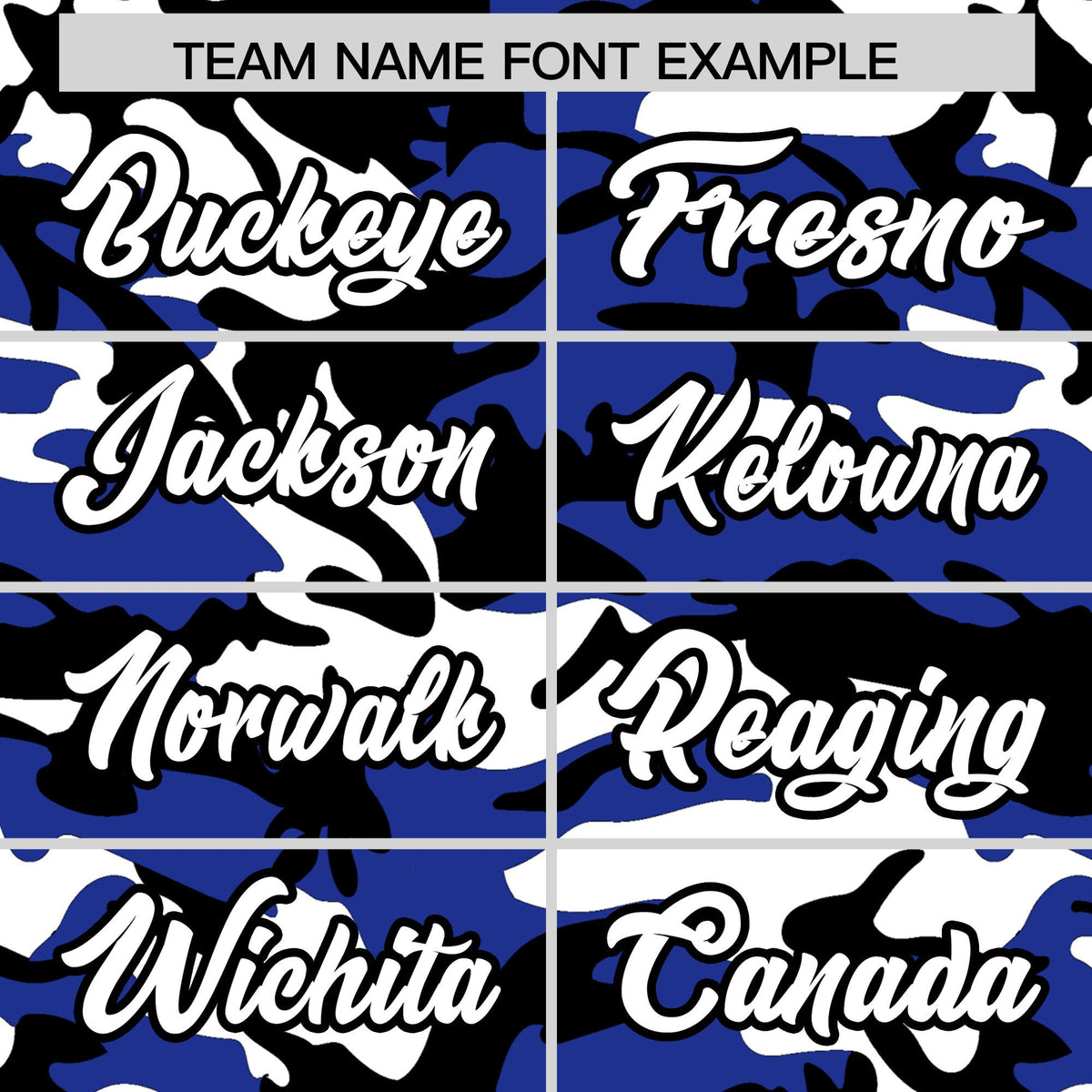 Custom Royal Blue Black White Camo Gradient Fashion Baseball Jersey | Perfect for Training,Sublimation Printed & Stitched,Add Name and Numbern,Perfect for Teams | KXKSHOP