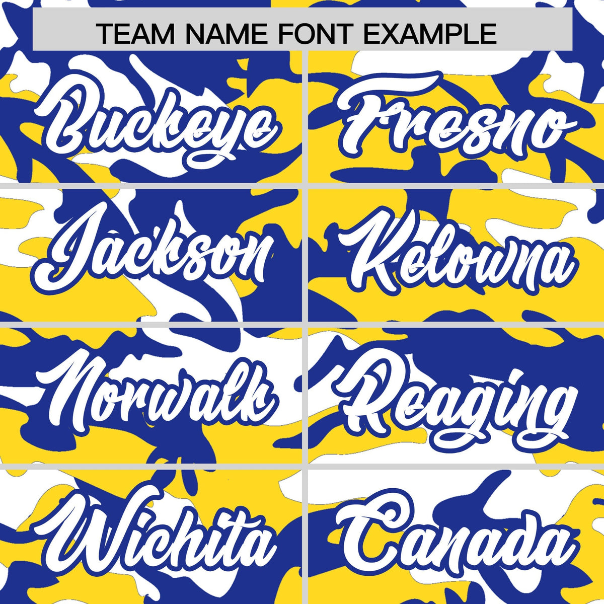 Custom Gold Royal Blue White Camo Gradient Fashion Baseball Jersey | Perfect for Training,Sublimation Printed & Stitched,Add Name and Numbern,Perfect for Teams | KXKSHOP