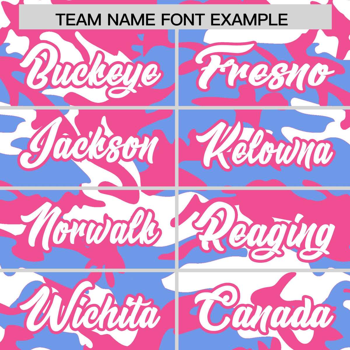 Custom Light Blue Pink White Camo Gradient Fashion Baseball Jersey | Perfect for Training,Sublimation Printed &amp; Stitched,Add Name and Numbern,Perfect for Teams | KXKSHOP