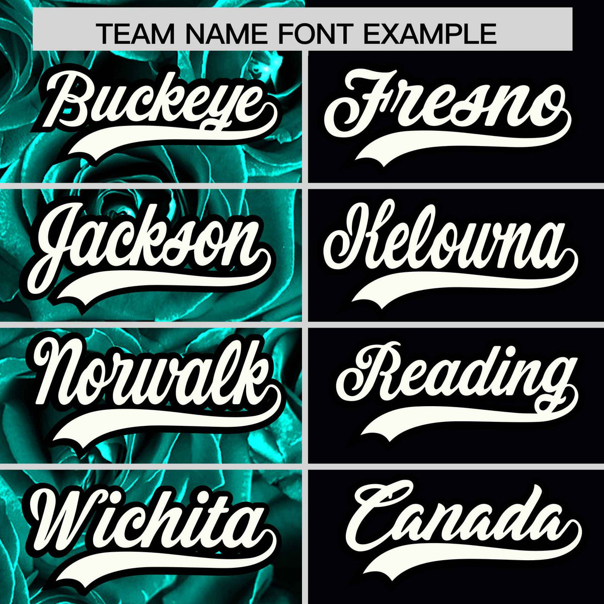 Custom Aqua Black Split Rose Print Authentic Baseball Jersey| KXKSHOP