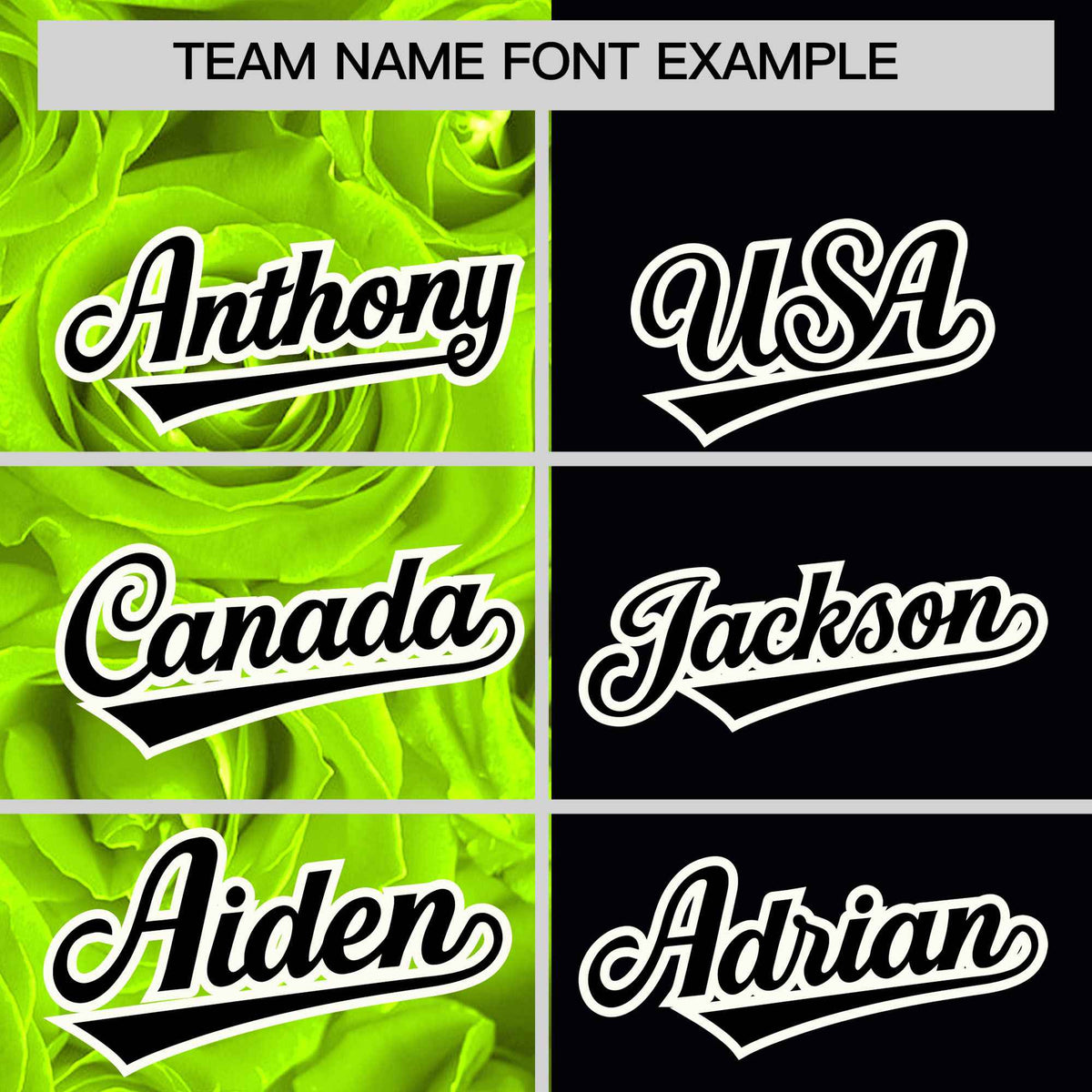 Custom Neon Green Black Split Rose Print Authentic Baseball Jersey| KXKSHOP