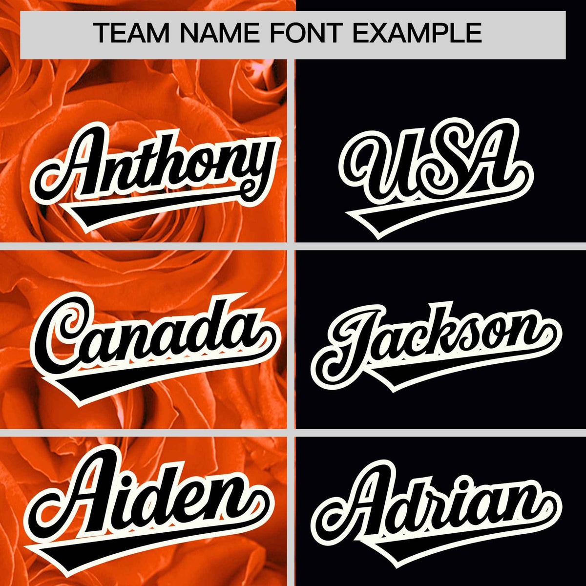 Custom Orange Black Split Rose Print Authentic Baseball Jersey| KXKSHOP