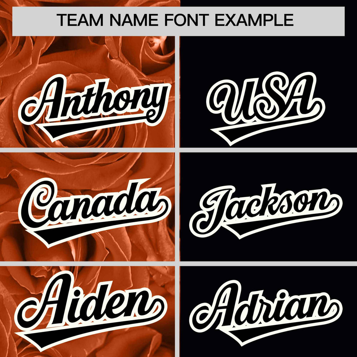 Custom Texas Orange Black Split Rose Print Authentic Baseball Jersey| KXKSHOP