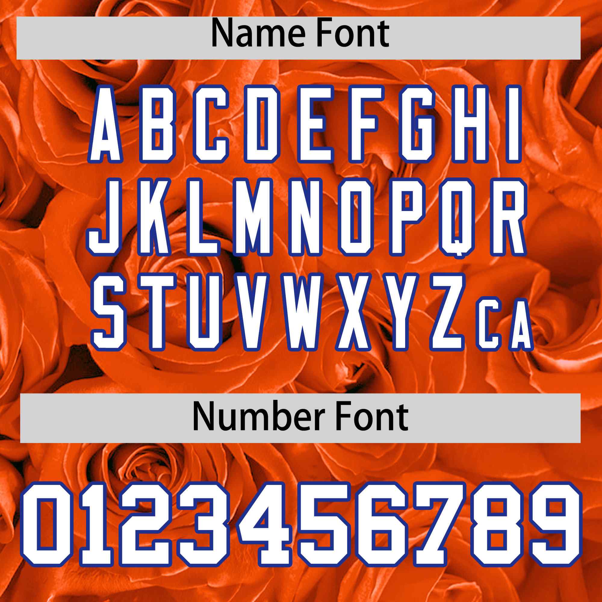 Custom Orange Royal Split Rose Print Authentic Baseball Jersey| KXKSHOP