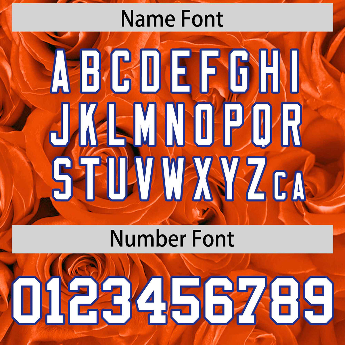 Custom Orange Royal Split Rose Print Authentic Baseball Jersey| KXKSHOP