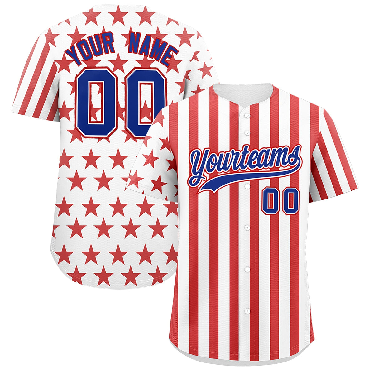 Custom White Red American Flag Graffiti Pattern Baseball Jersey| KXKSHOP
