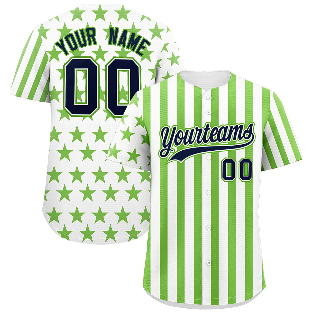 Custom White Neon Green American Flag Graffiti Pattern Baseball Jersey| KXKSHOP