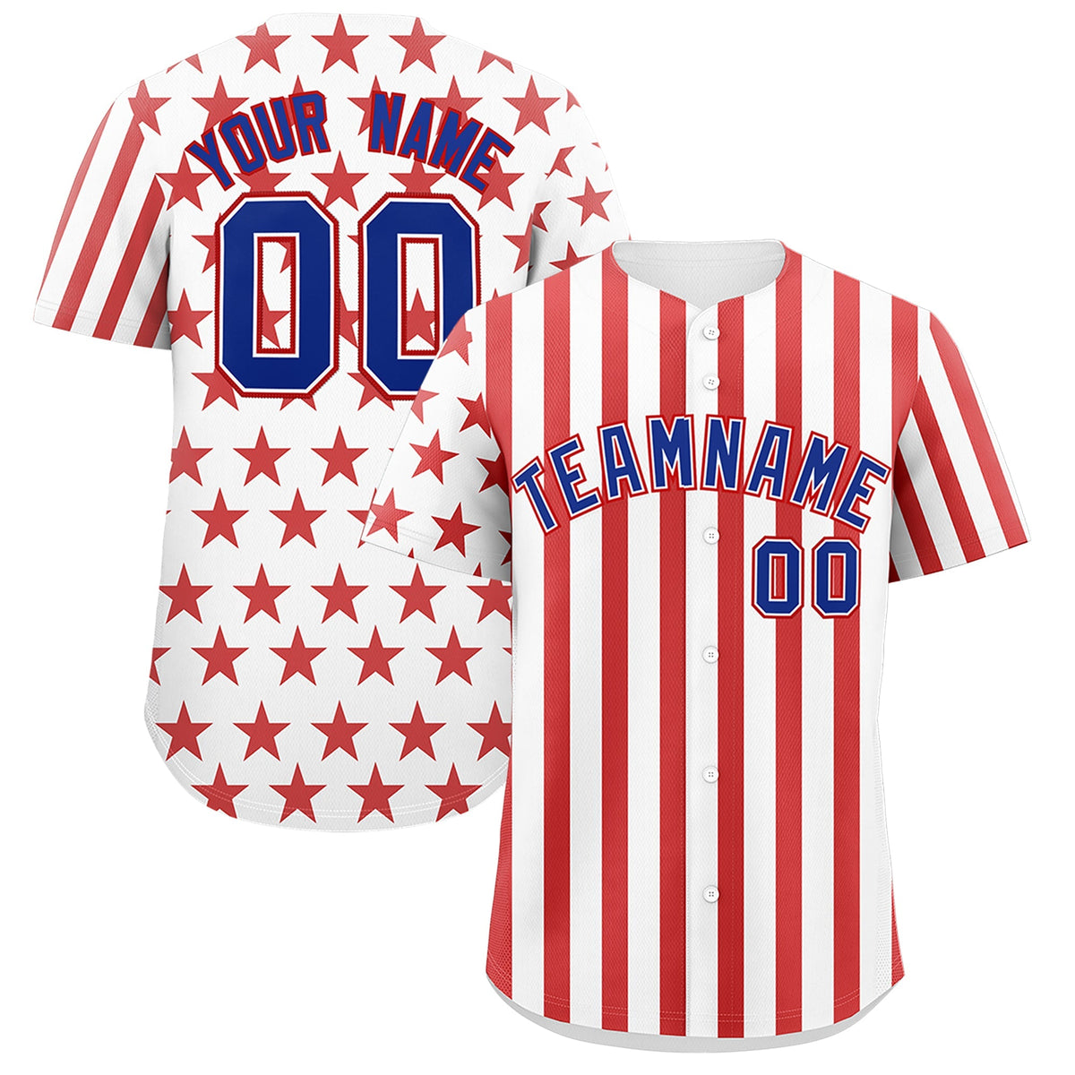 Custom White Red American Flag Graffiti Pattern Baseball Jersey| KXKSHOP